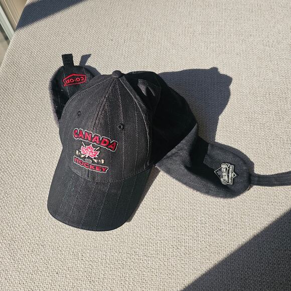 Hopper Trapper Choko Cotton Convertible Cap Hat Ear Flaps Canada Hockey One Size - Picture 2 of 8